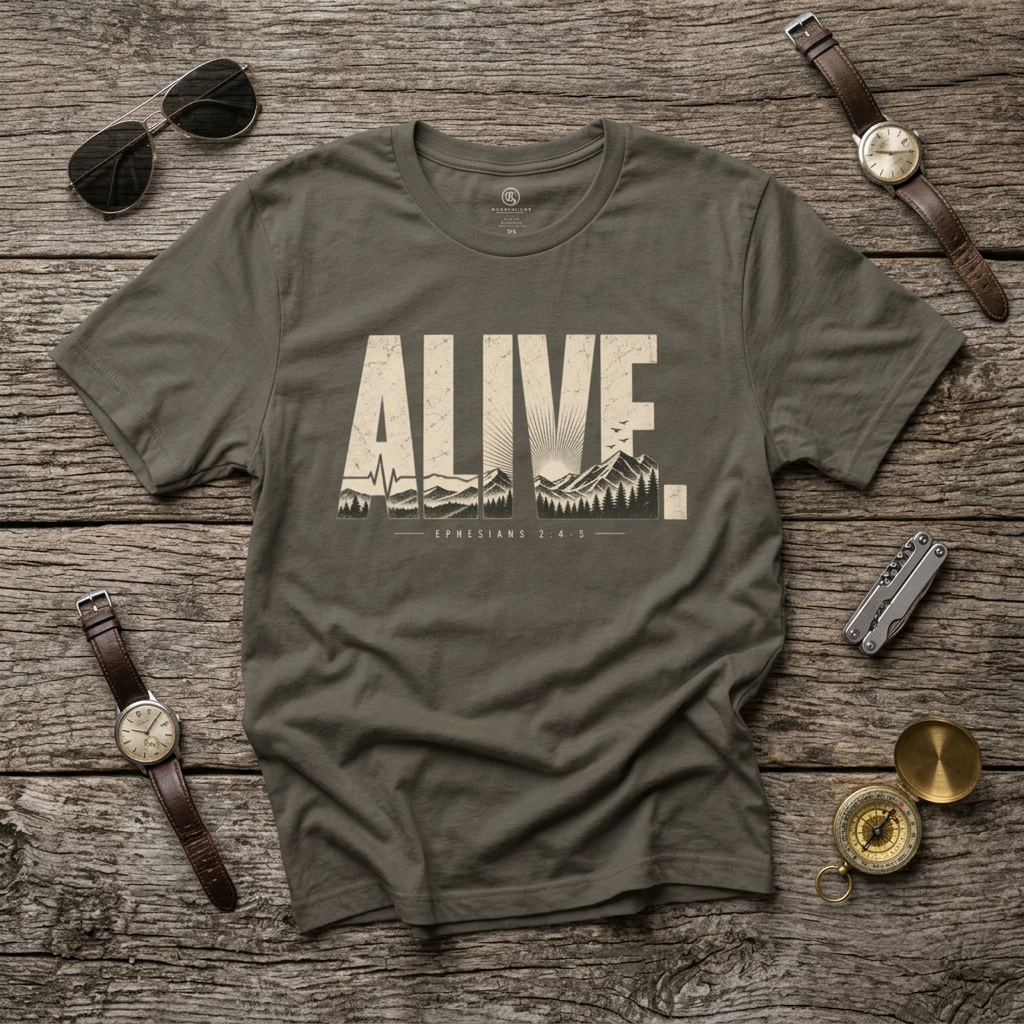 ALIVE. — Christian Graphic Tee