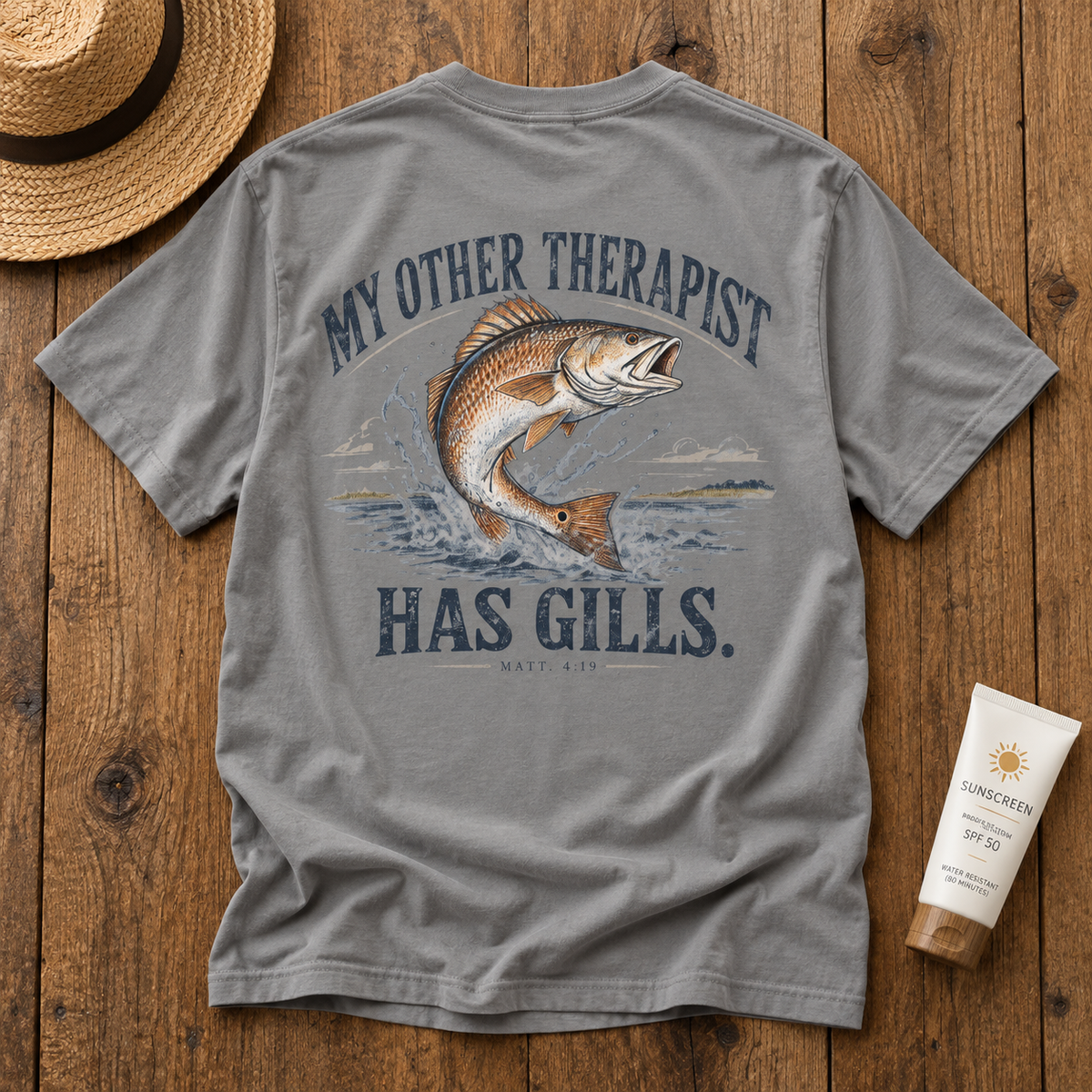 My Other Therapist Has Gills. Redfish TEE