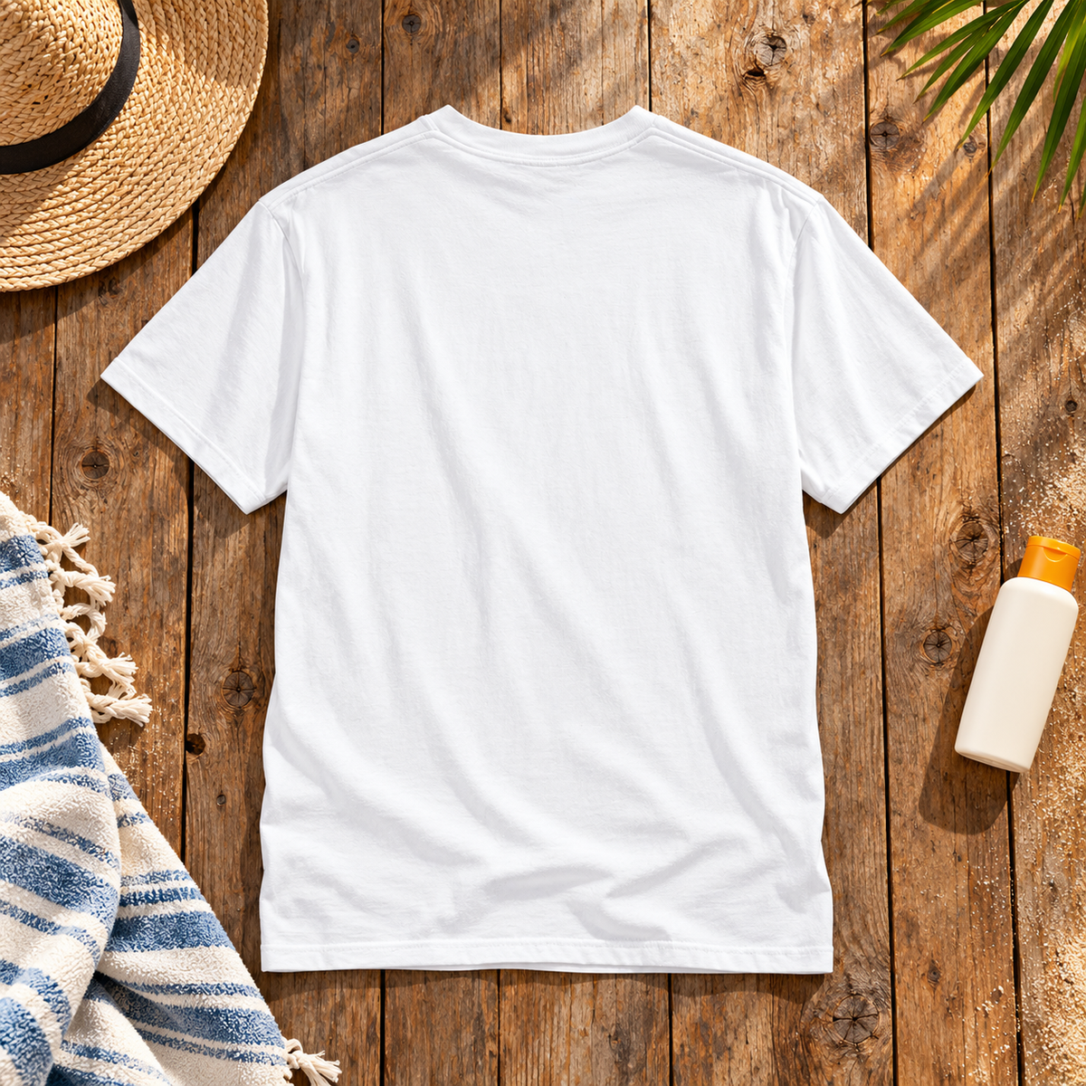 I Hope Your Email Never Finds Me Comfort Colors 1717 tee in White — plain back on rustic wood